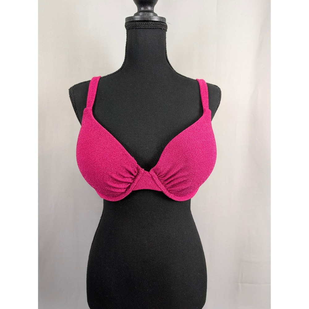 Victoria's Secret The Icon Push-Up Bikini Top Womens 36DD Pink NWT